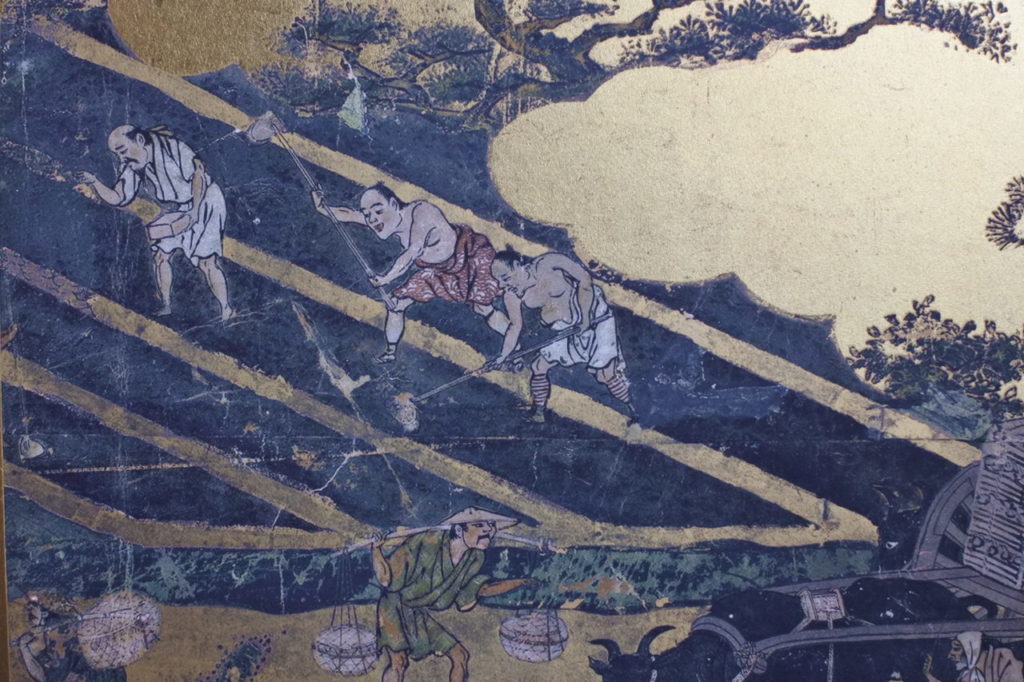 洛中洛外図屛風 畑を耕す人